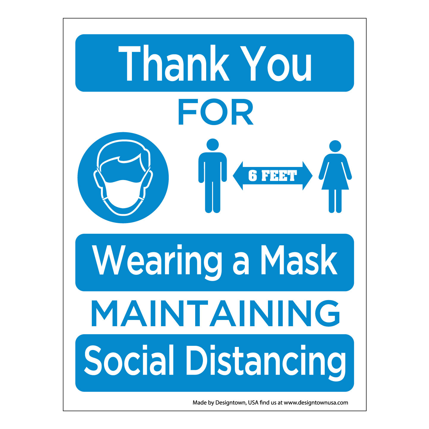 FOLLOW SOCIAL DISTANCING RULES STICKER SIGN FOR WINDOWS/GLASS 